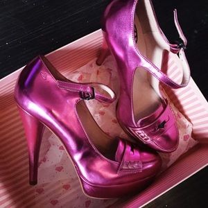 Pink metallic Fornarina pumps heels shoes